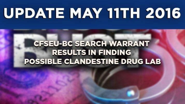 Update: CFSEU-BC Search Warrant Results From Alleged Clandestine Lab