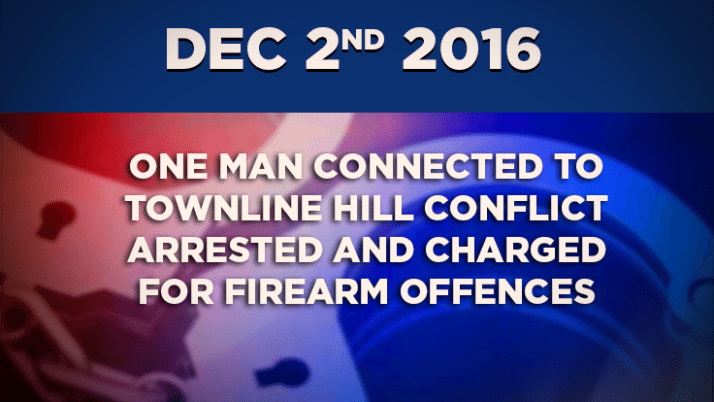 One Man Connected to Townline Hill Conflict Arrested and Charged for Firearm Offences