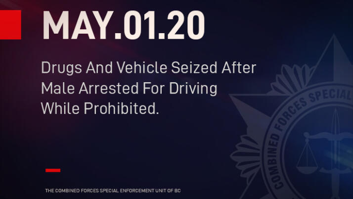 Drugs And Vehicle Seized After Male Arrested For Driving While Prohibited