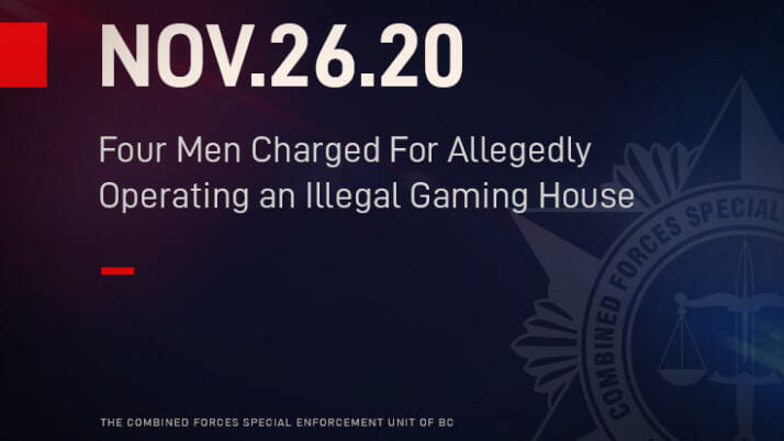 Four Men Charged For Allegedly Operating an Illegal Gaming House