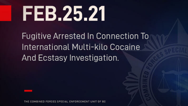 Fugitive Arrested In Connection To International Multi-kilo Cocaine And Ecstasy Investigation.