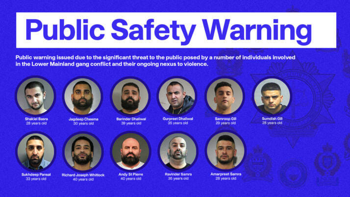 Public warning issued against interacting with 11 individuals who pose a significant risk to public safety