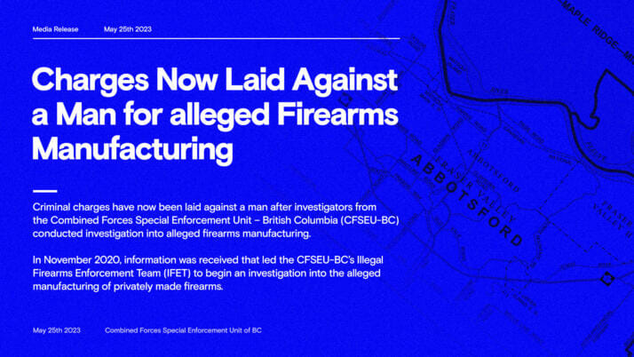 Charges Now Laid Against a Man for alleged Firearms Manufacturing