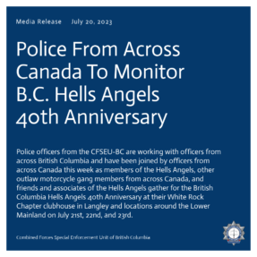 Police From Across Canada To Monitor B.C. Hells Angels 40th Anniversary