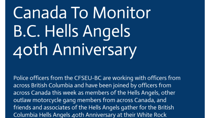 Police From Across Canada To Monitor B.C. Hells Angels 40th Anniversary