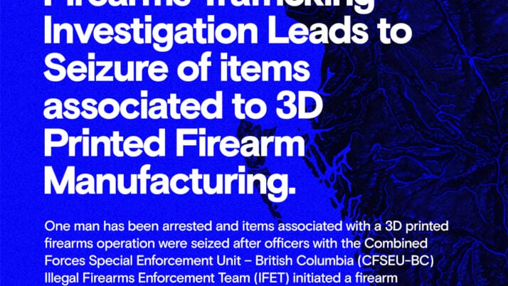 Firearms Trafficking Investigation Leads to Seizure of Items Associated to 3D Printed Firearm Manufacturing.