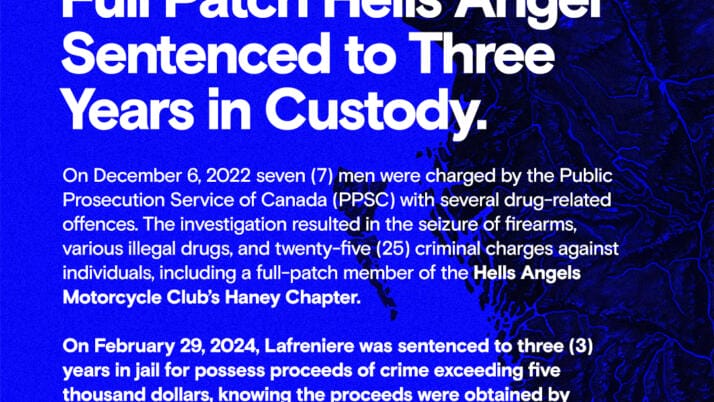 Full Patch Hells Angel Sentenced to Three Years in Custody