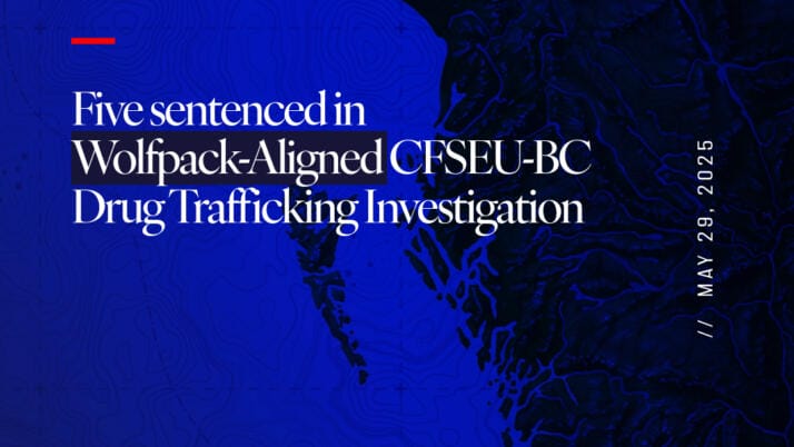 Five sentenced in Wolfpack-Aligned CFSEU-BC Drug Trafficking Investigation